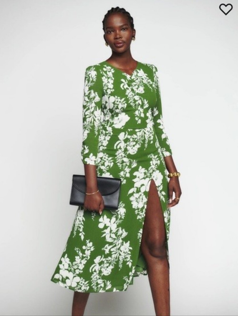 Price Firm 🍓 Reformation Floral Green Midi Dress